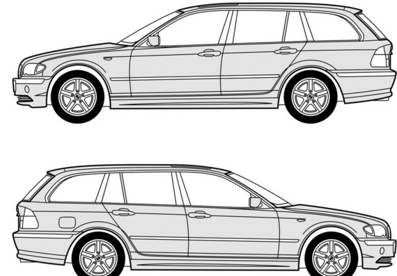 BMW 3 series E46 & E90 Touring (БМВ 3 серии Е46 & Е90 Туринг) - чертежи (рисунки) автомобиля